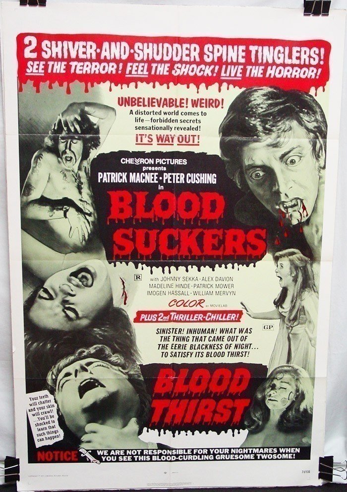 Double Feature Combo Poster: Blood Suckers (1970) & Blood Thrist (1971)