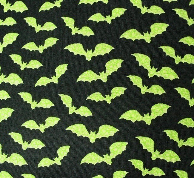 Green Bats on Black - Handmade 9x9" Pot Holder