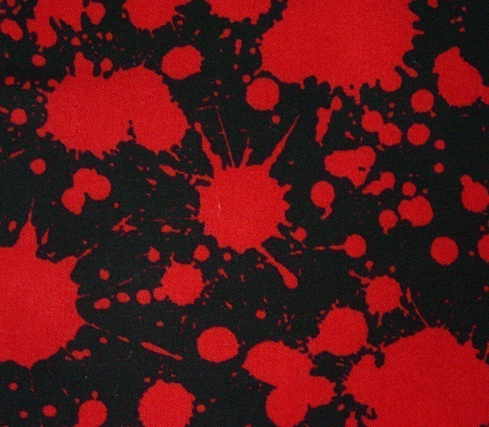 Blood Splatter on Black - Large Handmade 16x16" Accent or Throw Pillow