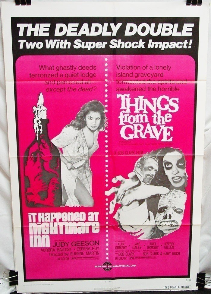 Double Feature Combo Poster: It Happened at Nightmare Inn & Things from the Grave (1973)