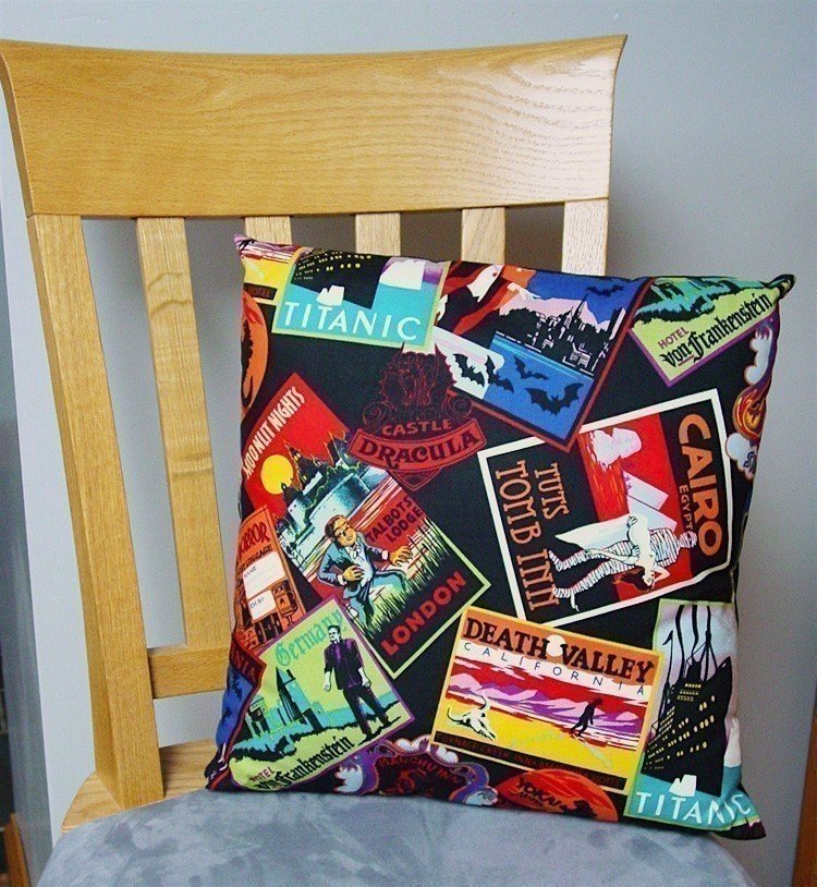 Haunted Places - Large Handmade 16x16" Accent or Throw Pillow