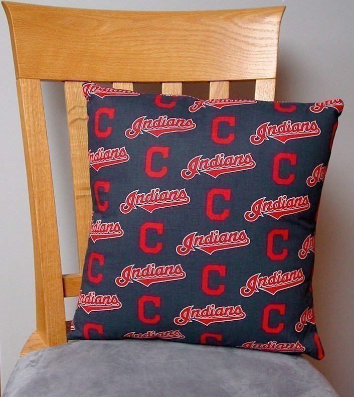 Cleveland Indians Baseball - Large Handmade 16x16" Accent or Throw Pillow