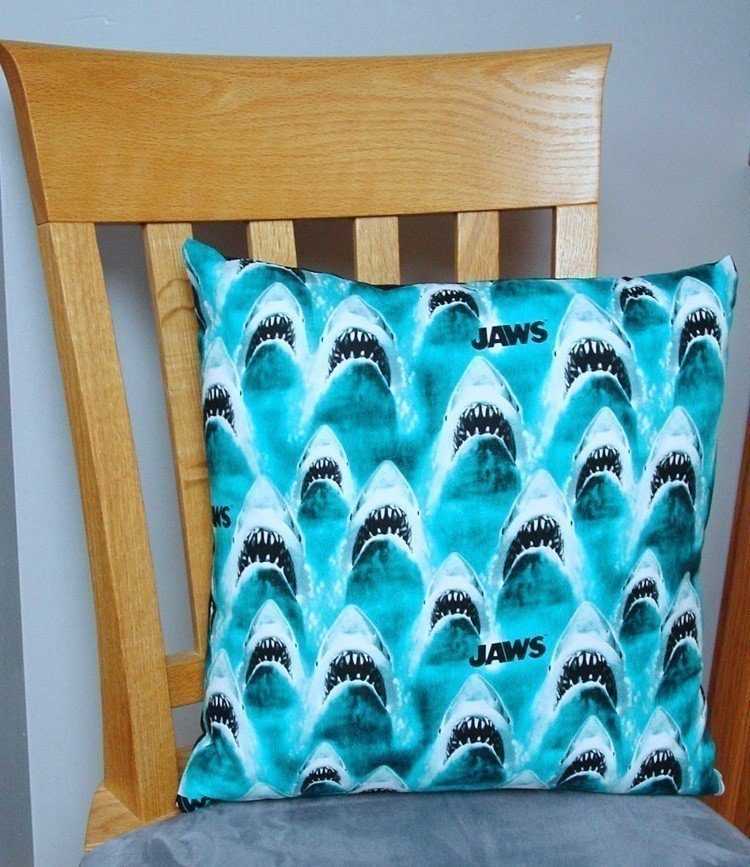 Jaws Teeth Design - Large Handmade 16x16" Accent or Throw Pillow