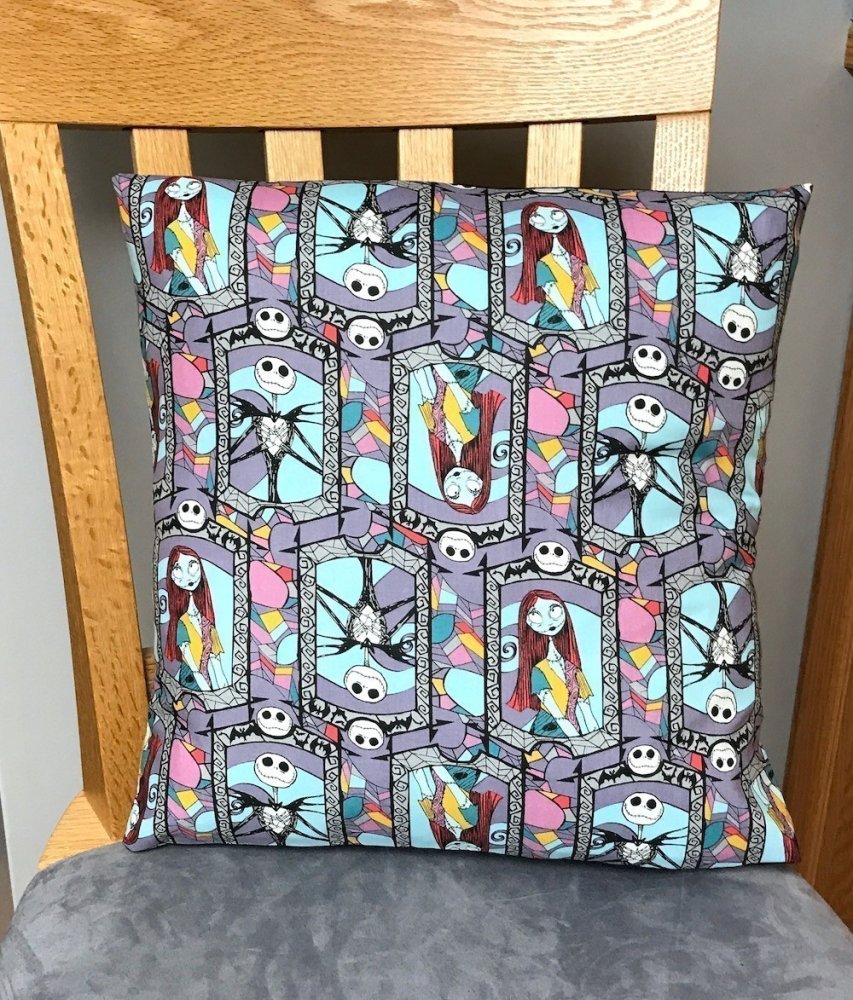Nightmare Before Christmas - Stained Glass - Large Handmade 16x16" Accent or Throw Pillow