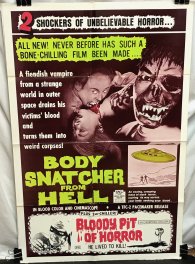 Double Feature Combo Poster - Goke: Bodysnatcher from Hell (1968) & The Bloody Pit of Horror (196...