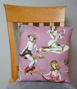 Pin-Up Zombies - Large Handmade 16x16" Accent or Throw Pillow